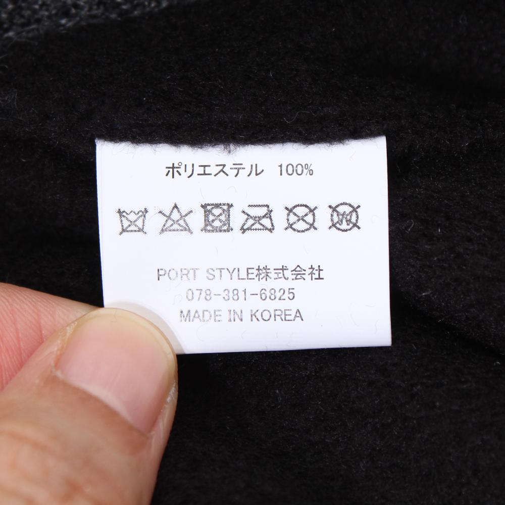 花刺繍ニットフード