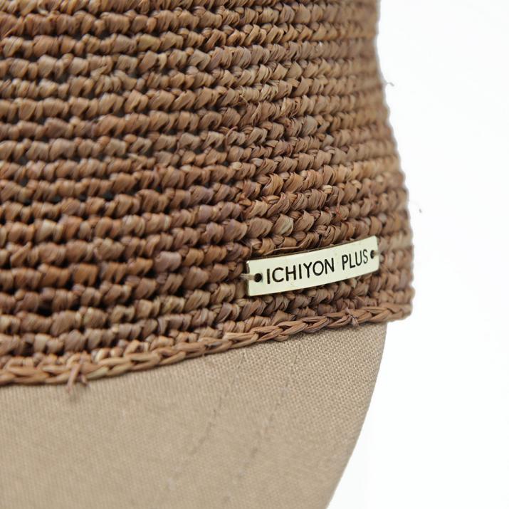 ラフィア細編布帛ジョッキーキャップ