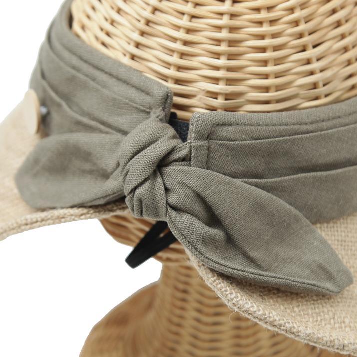 ジュート麻バックリボンサンバイザー