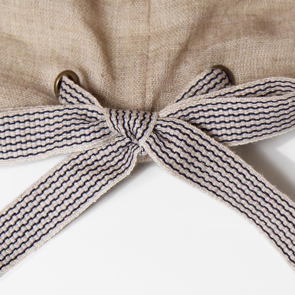 小ツバコットンガーゼ後ろテープリボン