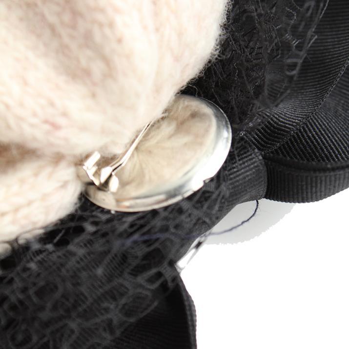 グログランリボンチュール掛けニット