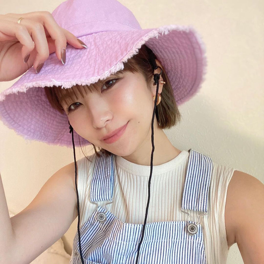 フリンジ紐付きウォッシュハット